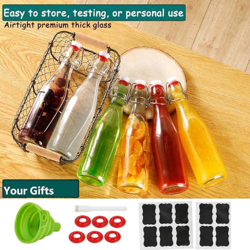 ZEBEIYU 10 Pack Swing Top Glass Bottles 8.5 oz,Flip Top Beer Brewing Bottles for Kombucha, Homemade, Kefir, Water, Beverages, Soda, Oil, Vinegar, Fermentation,Limoncello - size: 8.5 oz