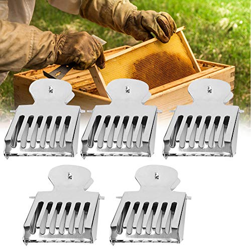 Queen Bee Catcher Clip, 5PCS Stainless Steel Book Clip Type Cage for Apiary Control and Safe Transfer