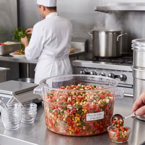 TrueCraftware- 2 Quart Clear Round Food Storage Container Polycarbonate- Commercial Reusable Food Container Canister with Measurement Markings for Meal Prep Pantry Kitchen - size: 2 Quart