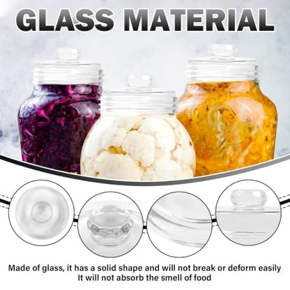 12Pcs Glass Fermentation Weights Kit for Beginners with Easy Grip Handle Transparent Pickle Glass Weights for Wide Mouth Mason Jars Pickles (Style 3) - color: Style 3