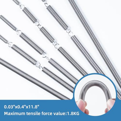 6pcs Extension Springs,0.03"x0.4"x11.8" 304 Stainless Steel Extension Springs with Hook Ends 11.8inch - size: 0.03"x0.4"x11.8"