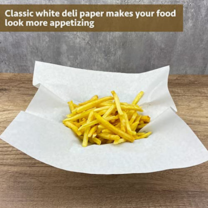 CAMKYDE Deli Paper Sheets 12" X 12" 100PK, Grease Proof Sandwich Wrapping Paper (White) - color: White