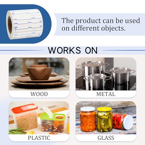 L LIKED Dissolvable Labels, 2x1 Inch, 300 Stickers, Use by Food Rotation Labels for Storage and Container - size: 2"x1"/300labels/Blue