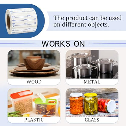 L LIKED Dissolvable Labels, 2x1 Inch, 300 Stickers, Use by Food Rotation Labels for Storage and Container - size: 2"x1"/300labels/Blue