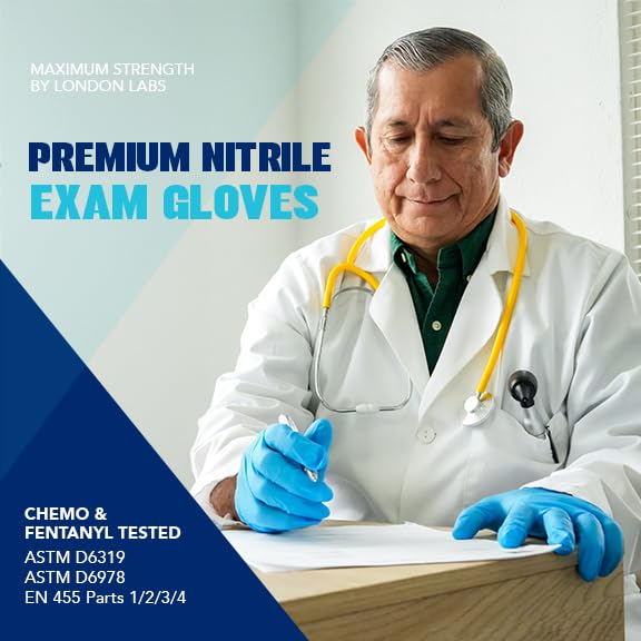 London Labs Nitrile Gloves, Blue, Small, Disposable, Latex-Free, Powder-Free, 100 Count - size: Small, style: Sky Blue - 100 Count