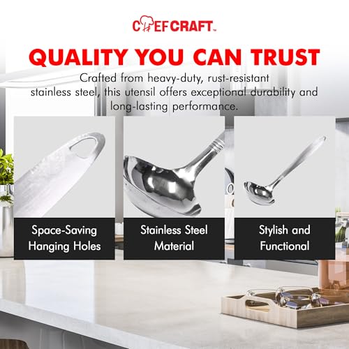 Chef Craft Select Cooking Ladle, 11.5 inch, Stainless Steel - style: Ladle
