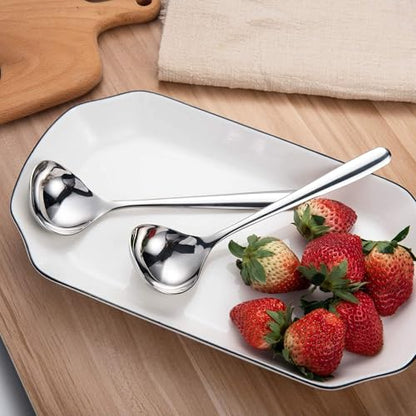 IMEEA 8-Inch Gravy Ladle SUS304 Stainless Steel Serving Ladle, Set of 4 - size: 4-Piece（Silver）