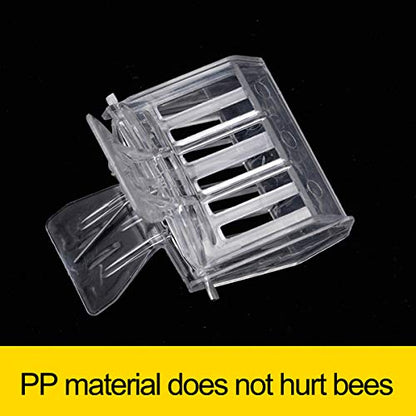 15 Pcs Queen Bee Cage Catcher Clip Transparent Plastic Beekeeping Tools kit