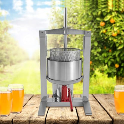 Fruit Wine Press, 20L/5.28Gal Stainless Steel Hydraulic Jack Press Extractor, Manual Juice Maker, Wine Making Equipment Manual Press Machine for Wine and Juice Making - size: 20L/5.28 Gal