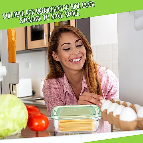 Uiifan 3 Pcs Sliced Cheese Container for Fridge, 22 oz Clear Airtight Slice Holder Container with Lids Plastic Box for Cheese Dessert Refrigerator Deli Food Storage
