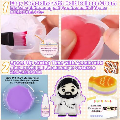 Taba Squishy Making Kit Ultra Slow Rising Soft Cream Gel Flex Rubber Liquid Silicone 3.5oz Pack - color: Soft Cream