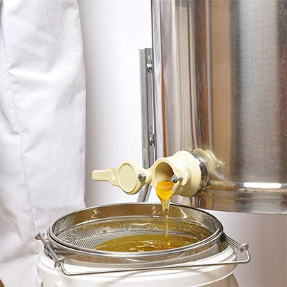 Mr.Bee Honey Harvesting Beekeeping Starter Tool Kit Set of 5 Double Sieve Stainless Steel Honey Strainer, Frame Holder, Uncapping Fork, Honey Gate Extractor and Queen Catcher for Beekeeping Supplies