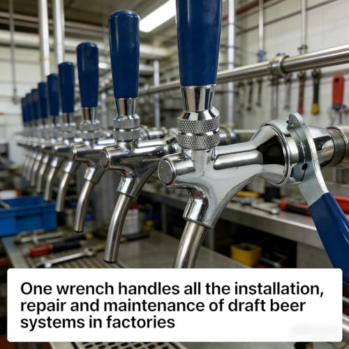 Beer Faucet Wrench Heavy Duty Draft Beer Tap Wrench - 26mm Metric Open-End Hex Nut Keg Spanner for Draft Beer Couplers and Kegerators
