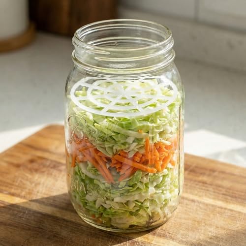 Garneck 15pcs Small Plastic Fermentation Weights for Wide Mouth Jars: 7.9cm Food-Safe Pickle Jar Press Mesh Pickling Weights for Kimchi, Sauerkraut, Pickles & Canning Supplies