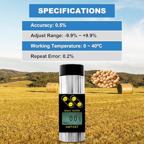 Grain Moisture Meter High Precision Grain Moisture Tester with Temperature Portable Seed Moisture Meter for 18 Grains including Wheat, Soybean, Coffee and More - color: Test 18 Grains