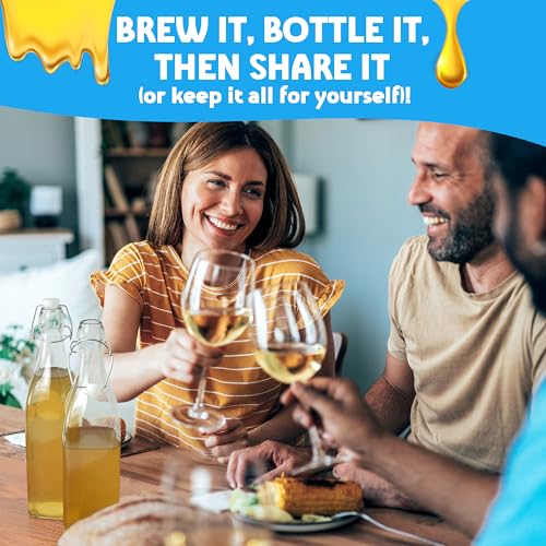 DELUXE Mead Making Kit with Storage Bottles, Hydrometer & Extra Yeast Nutrients - Honey Wine Making Kit - Mead Kit Complete - Mead Supplies for 1 Gallon of Mead – Mead Brewing Kit - color: Bue