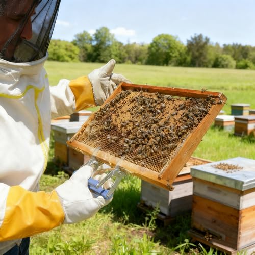Honey Lake 20 Pack Deep Beehive Frames with Foundations Kit, Durable Wooden Frames and Food-Grade Beeswax-Coated Plastic Foundations, 9-1/8-Inch (Black) - color: 20Pack-Black