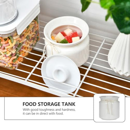 DOITOOL Ceramic Sealed Jar 500ml Pickling Crock Airtight Food Storage Container for Sauerkraut Kimchi and Fermented Vegetables Kitchen Use