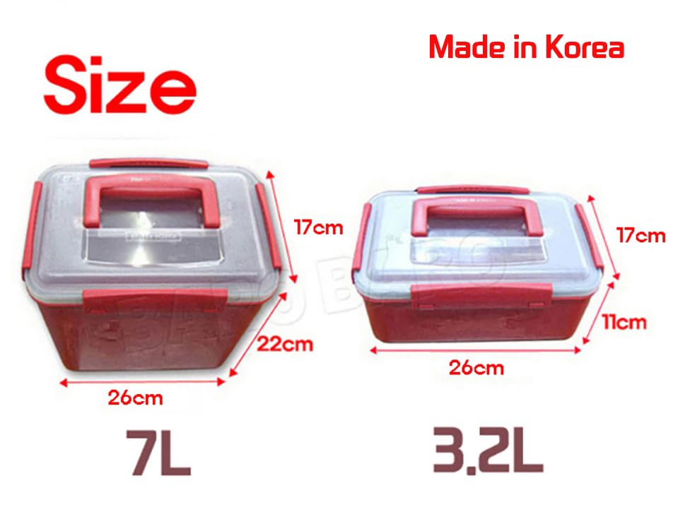 7L-1, 3.2L-2, Airtight Kimchi Container with Handle, Multi-Purpose Food Storage Box,Translucent lid container,Kimchi Fermentation container, fruit-pickle container Compatible with All Refrigerator