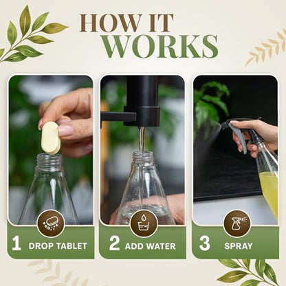 Cleaning Tablets for Spray Bottle Multi Surface Cleaner Refill Pods Eco Friendly Non Toxic Lemon Scent Plant Based (4 Pack) - size: 4 Count (Pack of 1)