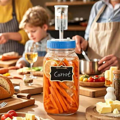 2 Pack Fermentation Jar Kit- 68oz Wide Mouth Pickling Jars-Fermentation Kit with Glass Jars, Fermenting Weights, Airlocks for Pickling Sauerkraut Easy Fermenting & Storage