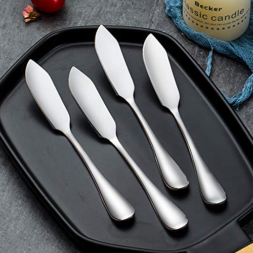 VANRA Cheese Spreader Knife Set 4-Piece Stainless Steel Butter Knife Small Sandwich Condiment Jam Bread Cream Canape Knives Spatula 5.9-inch - size: Pointed Tip