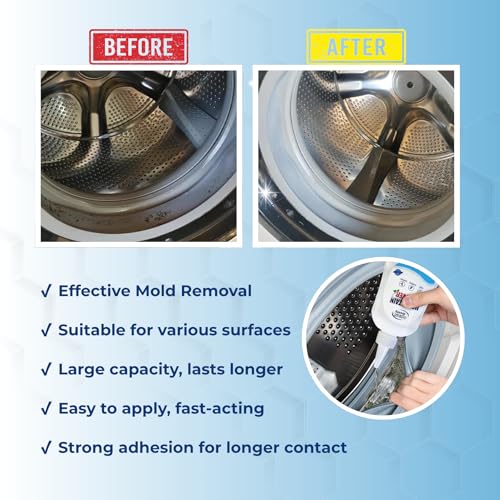 Mold Stain Remover Gel 8 Fl Oz, Household Grout Surface Cleaner, Cleaning Gel for Washing Machine, Refrigerator Strips, Tiles, Bathroom Kitchen Sinks, Damp Areas
