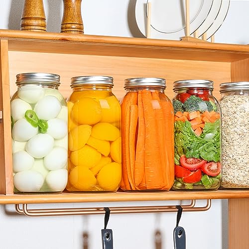 ComSaf 64 oz Wide Mouth Mason Jars 3 Pack, Half Gallon Glass Jars with Lids | BPA-Free Materials, Large Size, Canning Pickling Sauce, Meal Prep Salad, Sourdough, Flour And Sugar For Baking, Food Storage - size: Half Gallon wide mouth 3PCS