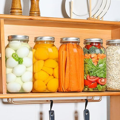 ComSaf 64 oz Wide Mouth Mason Jars 3 Pack, Half Gallon Glass Jars with Lids | BPA-Free Materials, Large Size, Canning Pickling Sauce, Meal Prep Salad, Sourdough, Flour And Sugar For Baking, Food Storage - size: Half Gallon wide mouth 3PCS