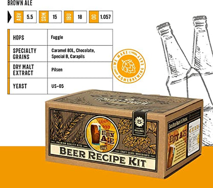 Craft a Brew - Beer Recipe Kit - Brown Ale - Home Brewing Ingredient Refill - Beer Making Supplies - Includes Hops, Yeast, Malts, Extracts - 5 Gallons - color: Brown Ale