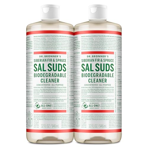 Dr. Bronner's Sal Suds Biodegradable Cleaner (32 Ounce, 2-Pack) – All-Purpose Mop Detergent for Floors, Kitchen & Bathroom, Multi-Surface Household Concentrate, Dish Degreaser & Laundry Use - size: 32 Fl Oz (Pack of 2)