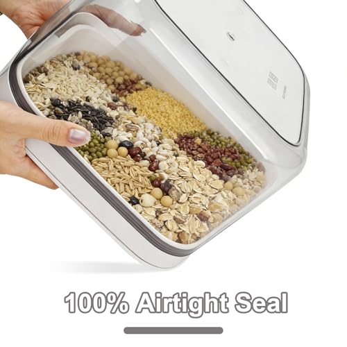 Airtight Rice Container with Measuring Cup, BPA-Free Clear PET Plastic Food Storage Container Pantry Organizers and Storage Sugar Cookies Flour Rice Container (5.6 L / 5.92 QT) - size: 5.6 L / 5.92 QT