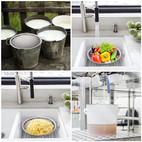 Jucoan 2 Pack Fine Mesh Paint Strainer, 11.5 Inch Stainless Steel 60 Mesh Paint Filter Fit 5 Gallon Bucket