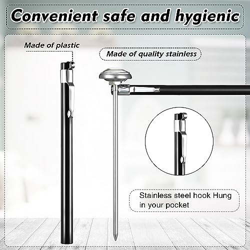Xuhal 6 Pcs Stainless Steel Kitchen Thermometer with 5 Inch Long Stem 1 Inch Dial Thermometer Milk Frothing Food for Oven Probe Meat Grill BBQ Cooking Chocolate Water(Black) - color: Black
