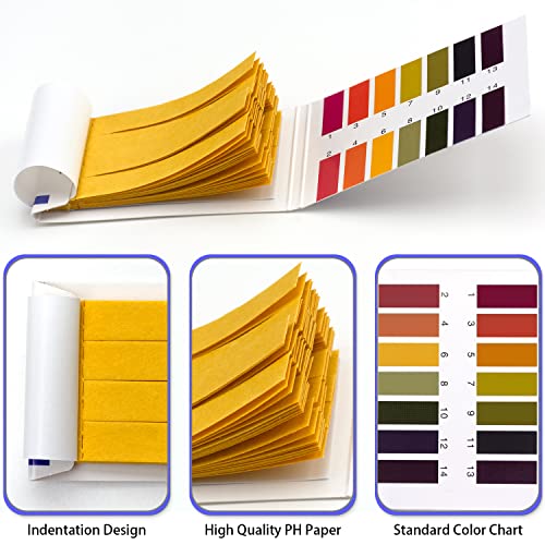 8 Pack 640 Pieces PH Test Strips, Universal Litmus Indicator 1-14 pH Testing Paper for Testing Soil Water Saliva Urine Water Food Fish Tank Aquariums Ponds