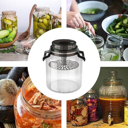 Pickle Jar, 5L Large Pickle Jar With Detachable Press And Handle, Chinese Japanese Korean Pickled Vegetables Container