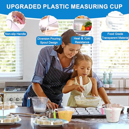 Measuring Cups and Spoons Set 21 Piece, 11 Stainless Steel Nesting Measuring Spoons and Cups with 3 Plastic Measuring Cup, 3 Funnel, 3 Brush, 1 Ruler, Measuring Cup Set for Kitchen Baking Liquid Dry - color: 21 Piece