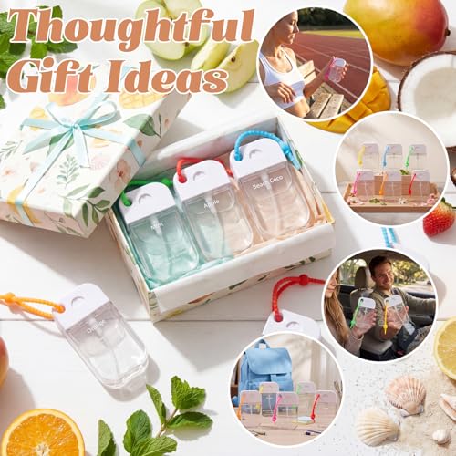 Frienda 12 Pcs Hydrating Hand Sanitizer Spray Scented Pocket Power Mist Hand Sanitizer Travel Size with Keychain Moisturizing Antibacterial Sanitizing Cleans Hands for Women(Refreshing) - style: Refreshing