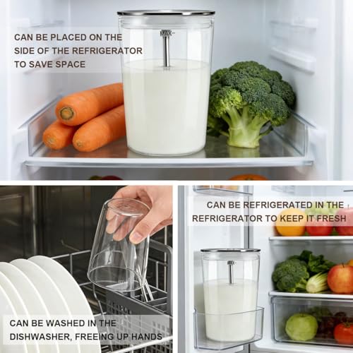 Glass Milk Container Compatible with Jura E8, S8, Z8, Z6, J6, 16.9oz | Replaceable for 72570 Milk Container ,This glass milk container is refrigerator-safe and dishwasher-safe