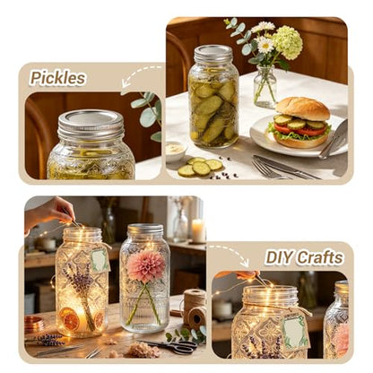 64oz Mason Jars Wide Mouth 1-Pack, Half Gallon Glass Canning Jars with Airtight Lids, Large Glass Containers for Pantry Storage, Fermenting, Pickling, Cold Brew, DIY Projects - color: Clear-64OZ