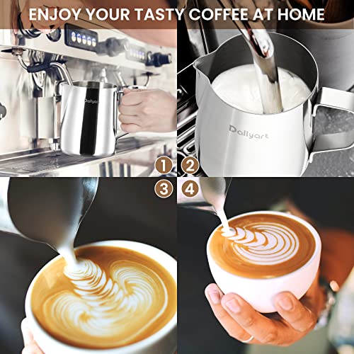 Milk Frother Cup - Dailyart 20oz/600ml milk frothing pitcher 304 Food Grade Stainless Steel Milk Steamer Cup, espresso machine accessories Barista Milk Pitcher Latte Art Tools for Home, Coffee Shops - size: 20 Ounces