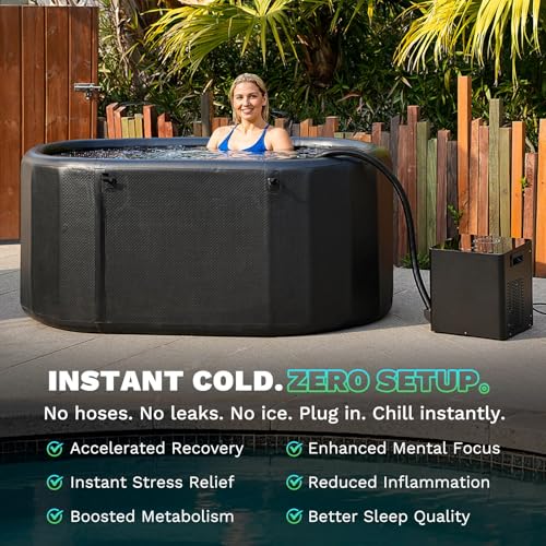 Cold Plunge Chiller Pro, Upgraded 1/2HP Ice Bath Chiller for Any Tub, Cools to 39°F, No Pump or Plumbing Needed, WiFi App Control, Ready-to-Use for Outdoor Home Cold Therapy