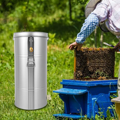 Manual Honey Extractor, 2 Frames Stainless Steel Honey Harvesting Equipment, Efficient Honeycomb Spinner Drum Separator, Apiary Extraction Tool for Store, Home, Honey Manufacturing Industry