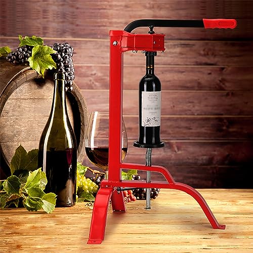 Wine Bottle Corking Machine, Bench Wine Bottle Capper with Auto Lever, 24-36cm Adjustable Height, Adjustable Chassis Design and Triangular Base, for Homebrew Beer Bottle Capping and Soft Drinks