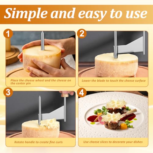 Cabilock Manual Cheese Grater Cutter with Handle Cheese Shaver Circular for Cucumbers Carrots Melon and Potato Handheld Kitchen Tool 5.70 X 3.54 X 0.98 in