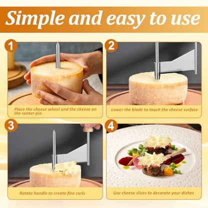 Cabilock Manual Cheese Grater Cutter with Handle Cheese Shaver Circular for Cucumbers Carrots Melon and Potato Handheld Kitchen Tool 5.70 X 3.54 X 0.98 in