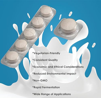 Microbial Rennet Tablets for Cheese Making, 6 Tablets, 78 Gallons Milk Capacity, Use 1 tablet for 13 Gallons of milk