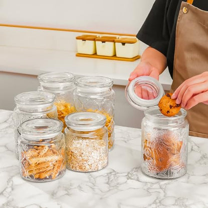 Adodeen 24oz Wide Mouth Mason Jars, 3-Pack Glass Jars With Lids, Pickle Canning Jars For Candy, Sugar, Coffee, Tea, Spice, Cookie, Dishwasher Safe - color: Glass Lid-Sunflower/Bigonia/window(24oz)
