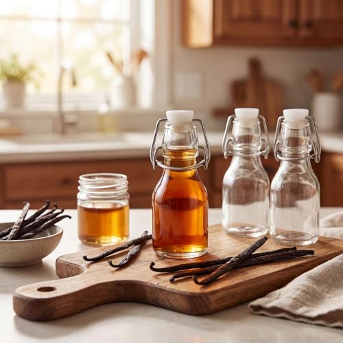 Kingrol 30 Pack 2 oz Glass Bottles with Swing Top Lids, Small Airtight Bottles for Vanilla Extract, Juice Shot, Maple Syrup, Mini Glass Bottles for Wedding Party Favors & DIY Gifts