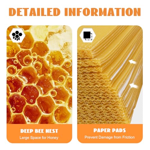 30 Pack Beeswax Bee Hive Foundation, Deep Cell Wax Foundation Sheets for Beekeeping, Natural Beeswax Comb Base for Honey Bee Hive Frames, Beekeeping Supplies for Honey Production 7.68" x 16.34"